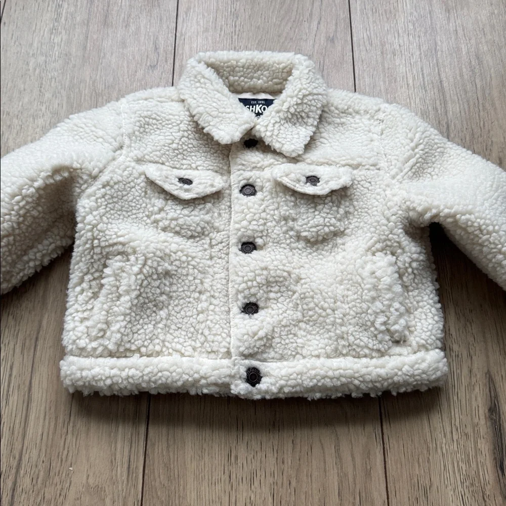 OshKosh B'gosh Teddy Fleece Cream Jacket Toddler 2T NWT New